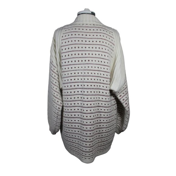 Rique Dessali vintage Italian angora wool geometric open front knit cardigan - Picture 3 of 12